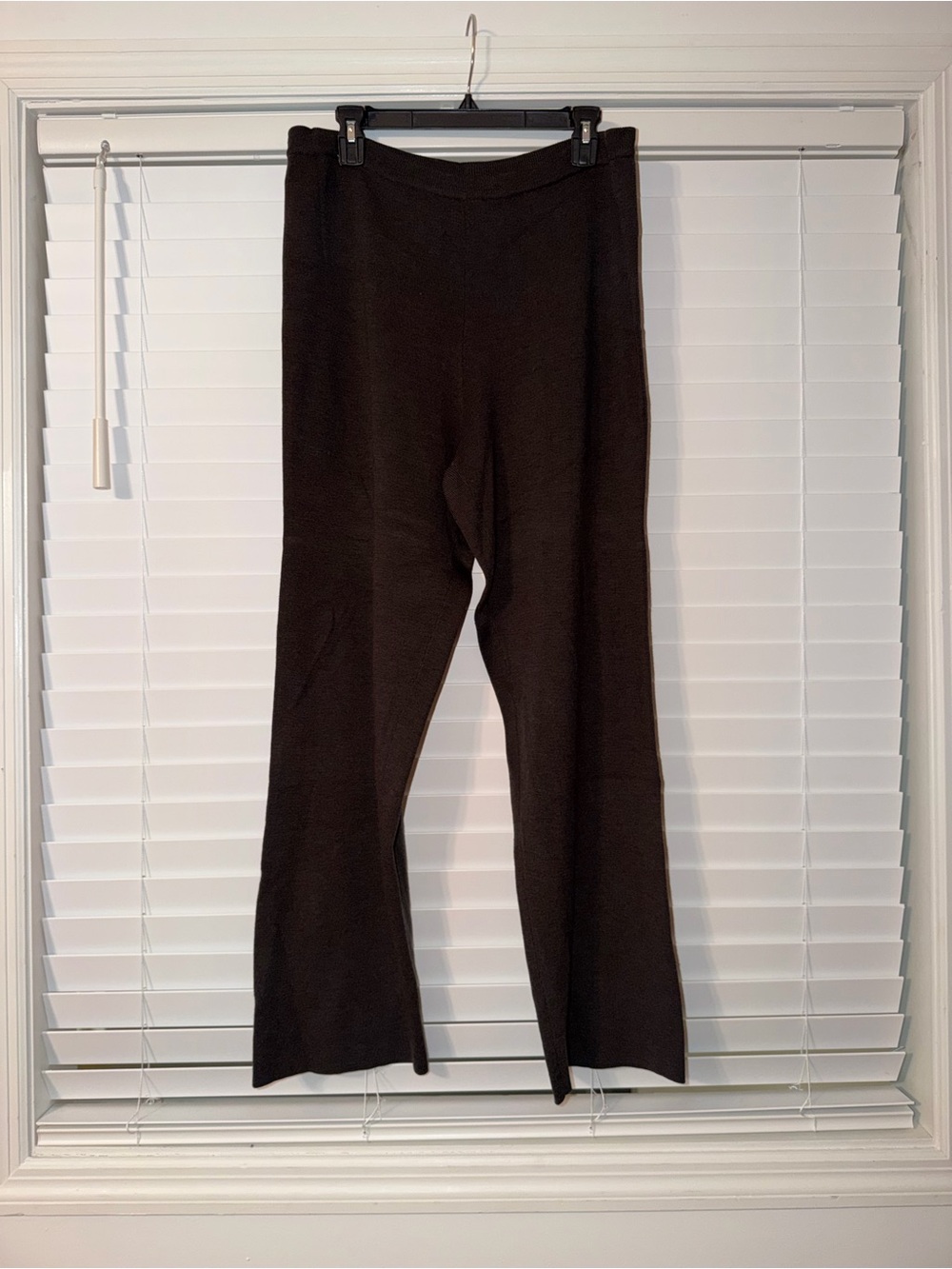 Bloomingdales Wool Brown Knit Pull On Pants L quiet Luxury Minimalist Loungewear